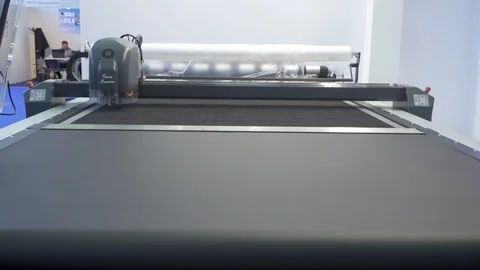 Specialized machine for cutting materials such as carbon fiber Stock Footage 88547482