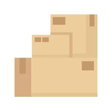 Specialized moving boxes for clothes storage semi flat color vector objects Illustrazione stock