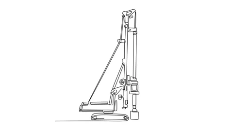 Specialized piling rig used for deep foundation work. Vertical power 스톡 동영상 326297202