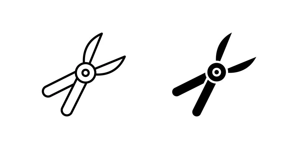 Specialized pruning shears icon set for gardening, landscaping, and plant c.. Stock Illustration