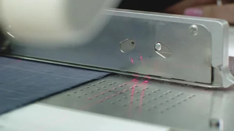 Specialized sewing machine in factory, automatic sewing of flaps Stock Footage 313433784