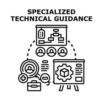 Specialized technical guidance providing expert advice and support Stock Illustration