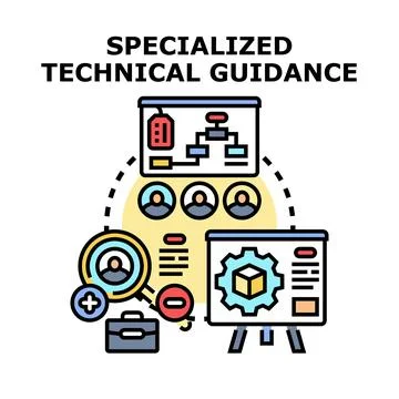 Specialized technical guidance providing expert advice and support Stock Illustration