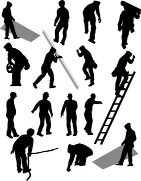 SPECIALIZED WORKERS IN CONSTRUCTION Illustrazione stock
