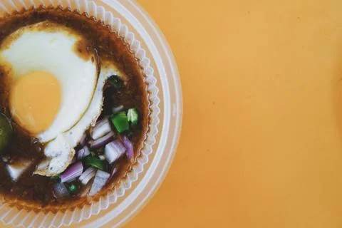 Specially made toasted bread with bean sauce served with egg, popular in Stat Stock Photos