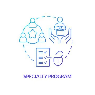 Specialty program concept blue gradient icon Stock Illustration