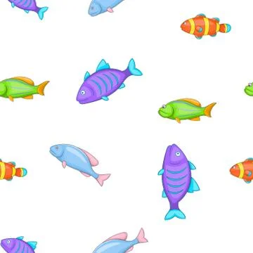 Species of fish pattern, cartoon style Stock Illustration