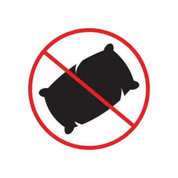 Specific area restriction notice prohibiting use of pillows here Stock Illustration