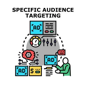 Specific audience targeting in digital advertising Stock Illustration