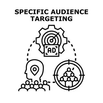 Specific audience targeting for digital marketing strategy Stock Illustration