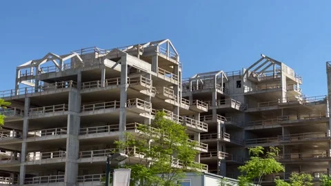 Specific building under construction. Monolithic construction. Porto Montenegro Stock Footage 202645685