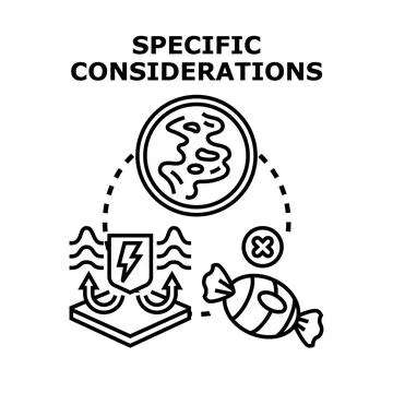 Specific considerations for decision making process Stock Illustration