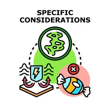 Specific considerations for decision making process Stock Illustration