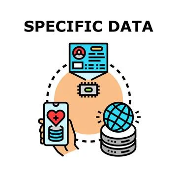Specific data concept for information management and storage Illustrazione stock