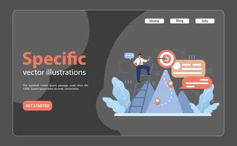 Specific goal pursuit. Flat vector illustration Stockillustratie