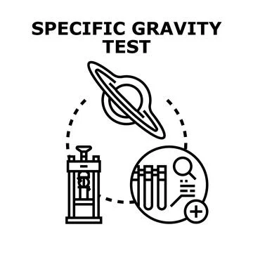 Specific gravity test concept illustrating scientific analysis Illustrazione stock