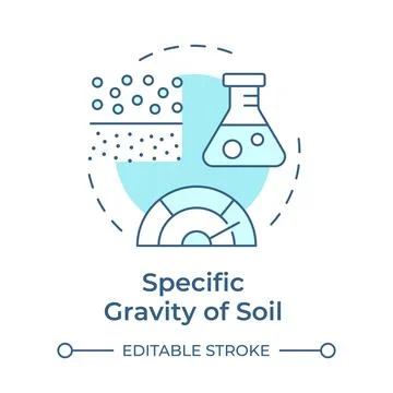 Specific gravity test soft blue concept icon Stock Illustration
