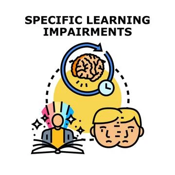 Specific learning impairments affecting cognitive development and education イラスト素材