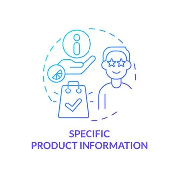 Specific product information blue gradient concept icon Stock-Illustration