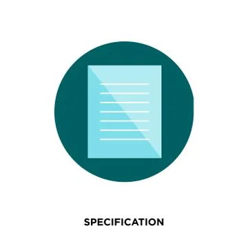 Specification icon isolated on white background for your web, mobile and app  Stock Illustration