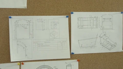 Specifications on board at production plant view Stock Footage 101049378
