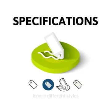 Specifications icon in different style Illustrazione stock