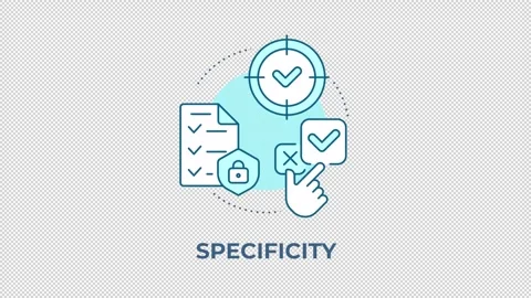Specificity blue concept icon animation Stock Footage 344176307