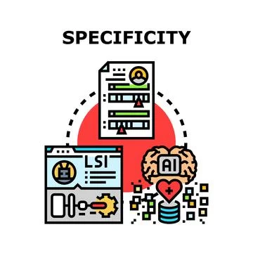 Specificity concept for artificial intelligence data analysis Stockillustratie