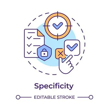 Specificity multi color concept icon Stock Illustration