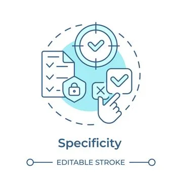 Specificity soft blue concept icon Stock Illustration
