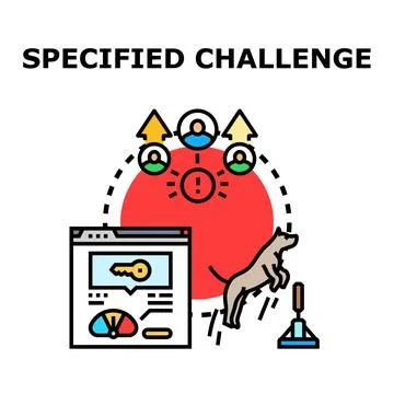 Specified challenge concept analyzing security solutions Stock Illustration