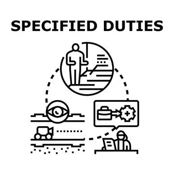 Specified duties and responsibilities for project management Stock Illustration