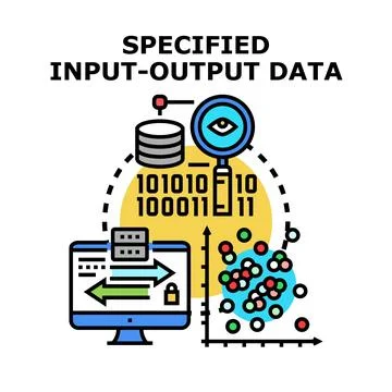 Specified input output data processing concept 스톡 일러스트