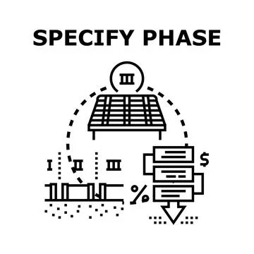 Specify phase defining project requirements and scope Stock Illustration
