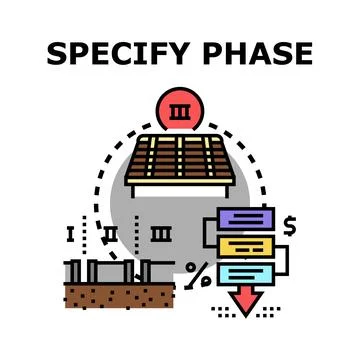 Specify phase defining project requirements and scope Stock Illustration