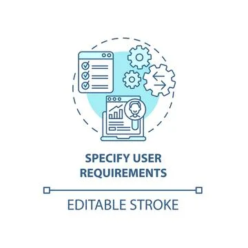Specify user requirements concept icon Stock Illustration