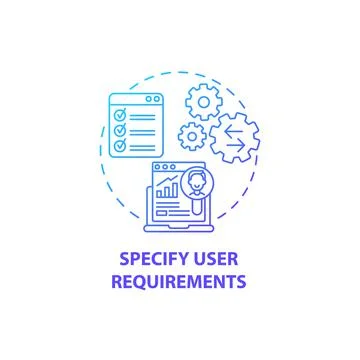 Specify user requirements concept icon Stock Illustration