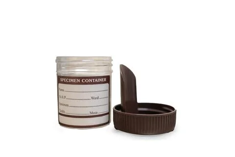 A specimen container for lab test Stock Photos