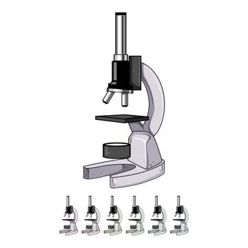 Specimen microscope cartoon vector graphic Stock Illustration