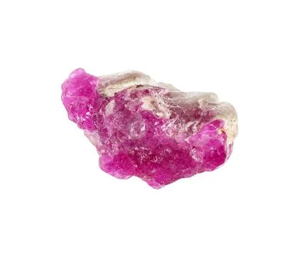 Specimen of natural raw ruby crystal cutout Stock Photos