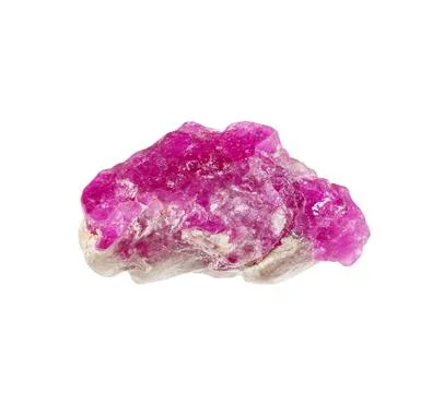 Specimen of natural rough ruby crystal cutout Stock Photos