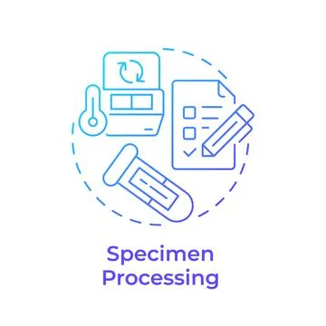 Specimen processing blue gradient concept icon Stock Illustration