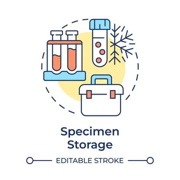 Specimen storage multi color concept icon Stock Illustration