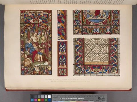 Specimens of stained glass by Lusson & by Gerente of Paris.. Wyatt, M. Dig... Stock Photos