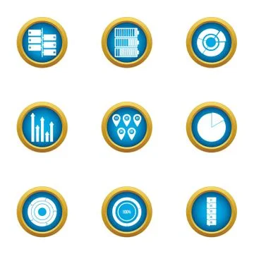 Speck icons set, flat style Stock Illustration