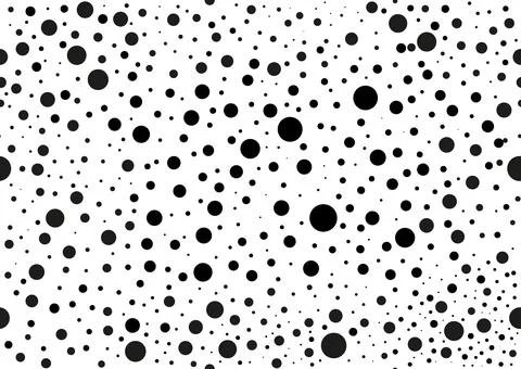 Speckle dot circular black seamless pattern spot print on white background. Stock Illustration
