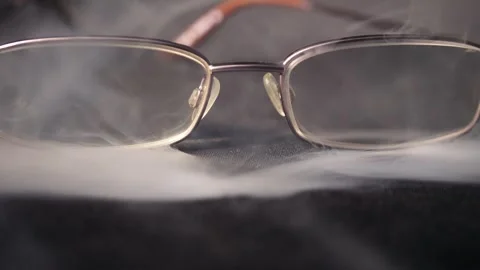 Spectacle glasses covered with mist Video stock 308927755