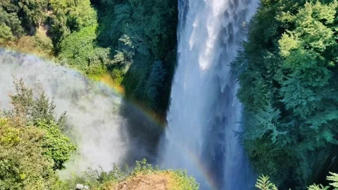 The spectacle of the Marmore Falls with the rapids Stock Footage 138373913