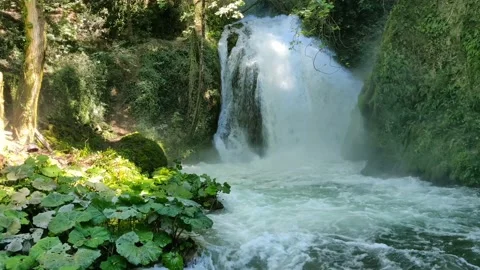The spectacle of the Marmore Falls with the rapids Stock Footage 138378929