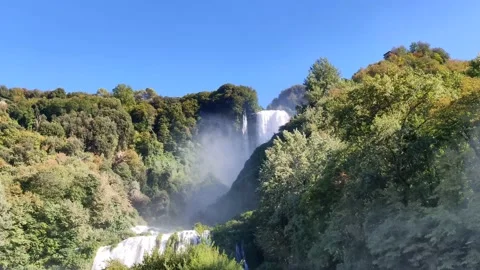 The spectacle of the Marmore Falls with the rapids Stock Footage 138379991